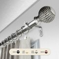 Central Design 1 in. Wicker Curtain Rod with 160 to 240 in. Extension, Satin Nickel 100-76-1605